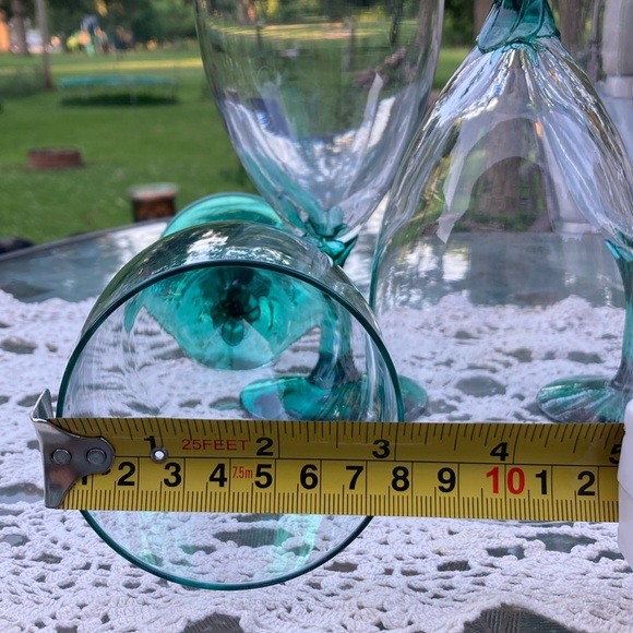 Vintage Libbey Set of 4 Juniper Green Stem Iced Tea, Wine or Water Goblets - Picture 8 of 8